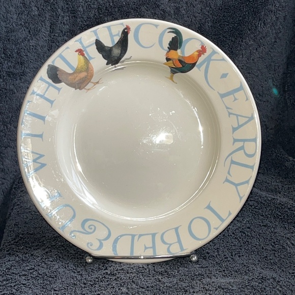Emma Bridgewater Hen & Toast Early To Bed & Roosters SALAD Accent Plate 8.5" - Picture 2 of 11